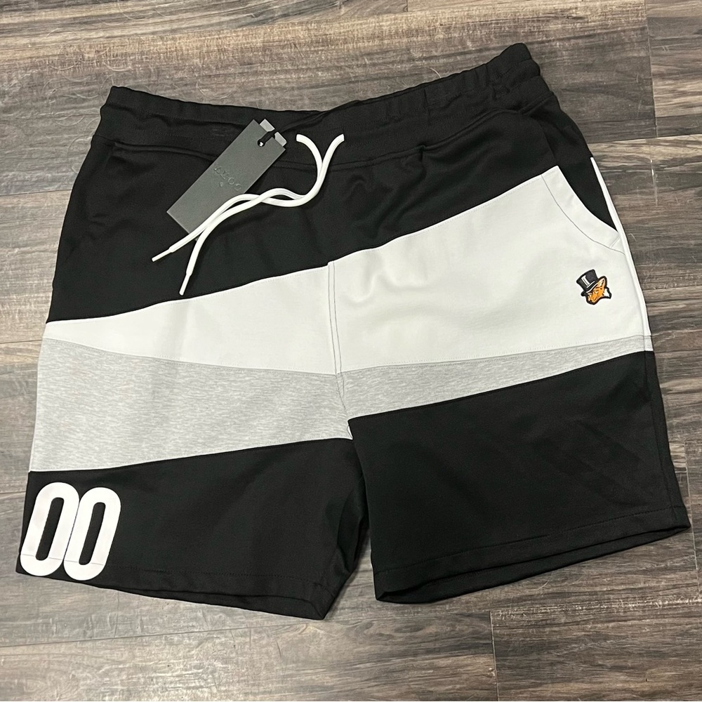 Men's Akoo Black and Gray Shorts